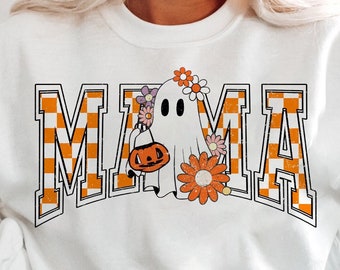Mama PNG, Maglietta Halloween Mama PNG, Varsity PNG, Vita da mamma PNG, Fantasma PNG, Halloween alla moda PNG, Retro PNG, A scacchi PNG, Distressed PNG
