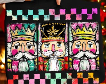 Christmas Nutcracker Png, Preppy Coquette Christmas PNG, Glitter Santa Claus PNG, Merry Xmas PNG Digital File, Festive Holiday Png