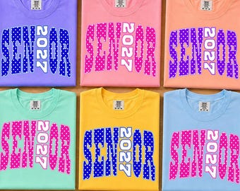 Senior 2027  Polka Dot Png, Class Of 2027 Graduation Shirt Design, Senior Year Sublimation Png, High School Graduate Sublimation