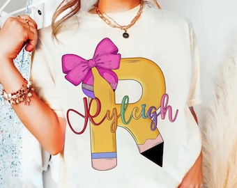 Personalized Pencil, Coquette Pencil Png, Back To School Png, Pink Bow Teacher Png, Teacher Appreciation Png, First Day School Png