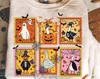 Spooky Halloween Goose Png, Vintage Halloween Ghost Png, Funny Halloween Shirt Design, Coquette Fall Pumpkin Png, Girly Halloween Png