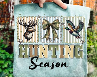 Hunting Season Png, Preppy Camo Bow Png, Deer Hunting Png, Duck Hunter Sublimation, Coquette Hunting Shirt Png, Girl Fall Camo Bow Png