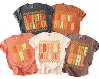 Fall PNG Bundle, Retro Distressed Fall Shirt Designs, Autumn Vibes, Pumpkin Spice, Coffee Weather, Cozy Season Sublimation, Digital Download