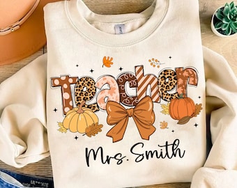 Teacher Fall Coquette Png, Teacher Autumn Doodle Png, Teach Love Inspire Png, Fall Teacher Gift, Back To School, Teacher Appreciation Gift