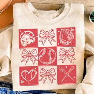 Retro Checkered Baseball Coquette PNG, Game Day Baseball PNG, Baseball Mom Png, Baseball Bow Png, Baseball Mama Shirt Design, Tis the Season