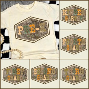 Retro Back to School Boys Old Camo PNG Bundle, Kindergarten Design, First Day PNG, Pre-K to Third Grade Png,School Boy Sublimation