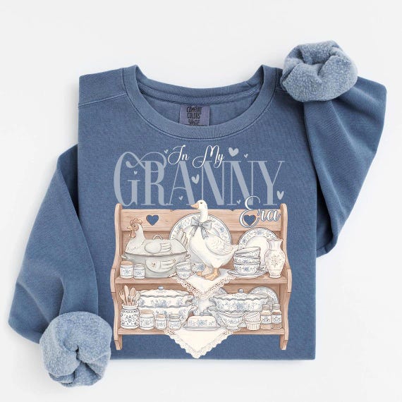 In My Granny Era Digital PNG Shirt Design, Vintage Goose Kitchen Shelf Art, Granny Era Png, Grandma Core Png, Vintage Goose Png