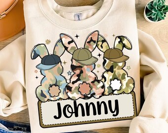Egg Hunter Bunny Png, Boy Bunny With Backwards Cap Png, Camo Easter Bunny Sublimation File, Kids Easter Doodle, Boy Camo Easter Png