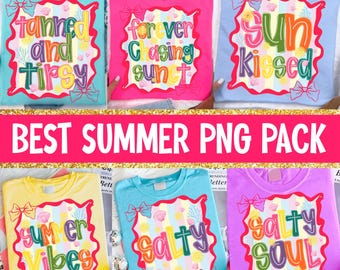 Paquete de imágenes PNG de vida playera con sol, imágenes PNG de verano para chicas preppy, sublimación de neón de moda, diseño de camiseta de vacaciones en el lago, piscina y río, vibraciones saladas