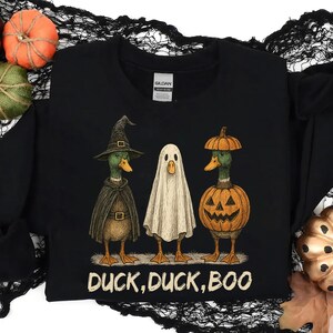 Duck Duck Boo Png, Boo Ghost Goose Png, Silly Duck Halloween, Witch Ghost Pumpkin Png, Spooky Goose Halloween Png,Trick or Treat Sublimation