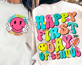 Happy First Day Of School Png,teacher Pencil Png, Teacher Gift, Teacher Appreciation Gift, First Day Of School Svg, Hello School Shirt