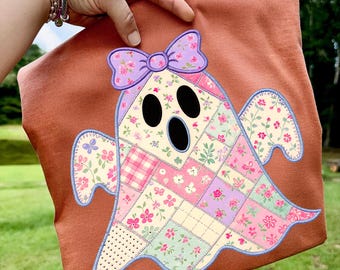 Patchwork Ghost Png, Preppy Pink Ghost png, Ditsy Floral Halloween Coquette png, Floral Spooky Season png, Boo Ghost Lace Png, Cozy Fall Png