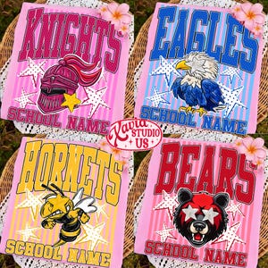 Custom Mascot Neon Striped Png, School Spirit Design, Neon Test Day Png, Preppy Whimsy Png, Back To School Sublimation, Test Day image 4