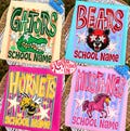 Custom Mascot Neon Striped Png, School Spirit Design, Neon Test Day Png, Polka Dots Varsity Letters, Back To School Sublimation, Test Day