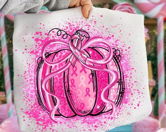 Breast Cancer Pumpkin Png, Breast Cancer Png, Pumpkin Splatter Png, Breast Cancer Awareness Png, Pumpkin Faux Glitter Png, Pink ribbon Png