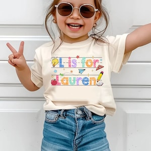 Custom Name School PNG, Kids Back To School png, First Day Of School Digital Print, Cute Toddler School Outfit for Boy Girl, Back To School