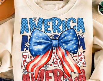 PNG de estilo preppy americano, PNG retrô dos EUA, PNG de pincelada americana, Laço brilhante para o 4 de julho, PNG feminino dos EUA, PNG do Dia da Memória, PNG de 1776