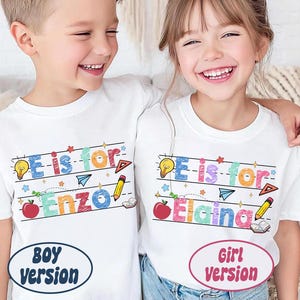 Custom Name School PNG, Kids Back To School png, First Day Of School Digital Print, Cute Toddler School Outfit for Boy Girl, Back To School