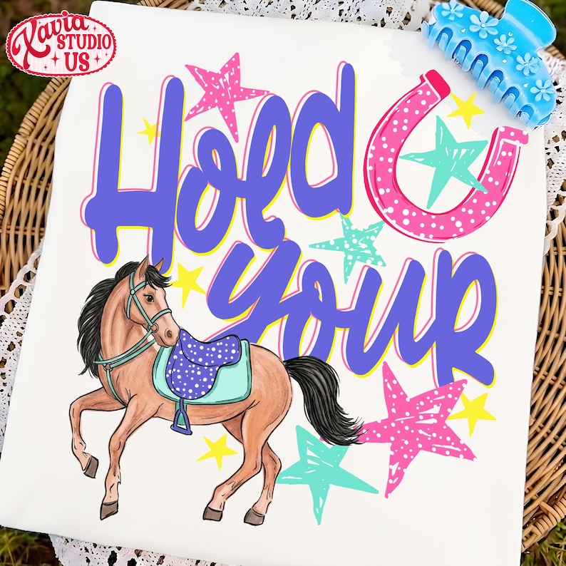 Hold Your Horses Png, Horse Png, Trending Png, Rodeo Png, Summer Polka Dots Png, Boutique Png, Preppy Png, Girly Png, Summer Stripe Png
