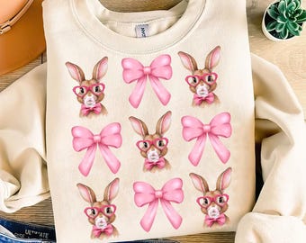 Easter Bunny Coquette PNG, Easter Bunny png, Easter png, Coquette Easter png, Girls Easter Png, Bunny Bow Png, Easter shirt png, Bunny Png
