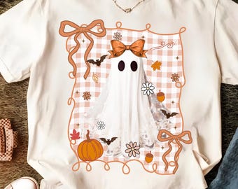 Lace Halloween Ghost Coquette Png, Boo Ghost Witch Bat, Halloween PNG, Halloween Shirt Png, Ghost Png, Floral Boo Halloween Sublimation
