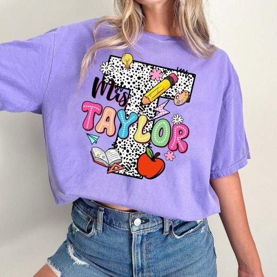 Teacher Name Custom Design, Back To School Teacher Png, Back To School Teacher Shirt Design, First Day School Png Sublimation, Custom Design