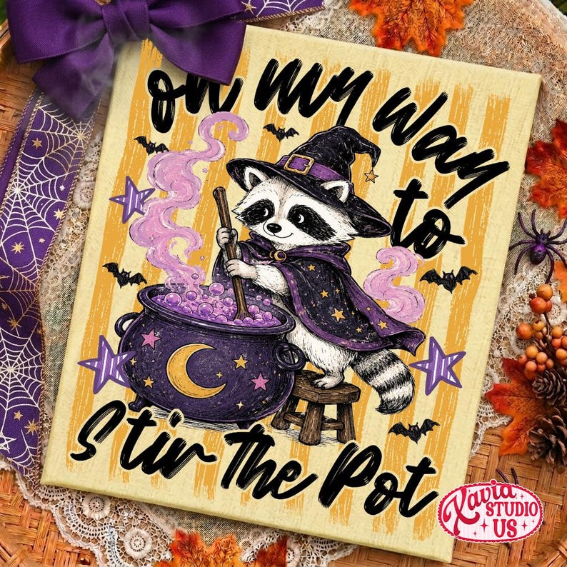 On My Way To Stir The Pot Png, Funny Raccoon Sarcastic Humor Snarky Animal Png, Funny Feral Raccoon Digital Design, Trendy Sassy Raccoon Png