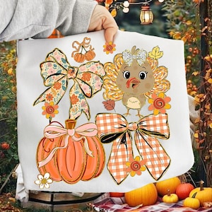 Coqueta de pavo de otoño (Png), Pavo de Acción de Gracias (Png), Engullir (Png), Sublimación de calabaza floral de otoño, Agradecido (Png), Lazo de otoño de moda (Png)