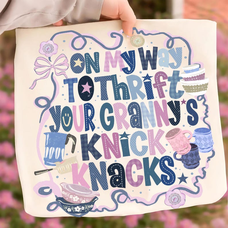Vintage Grandma Core PNG, Pyrex PNG, Thrifting PNG, Vintage Goose Kitchen Shelf Art, Grandma Core Graphic, Cozy 90s Cottagecore PNG