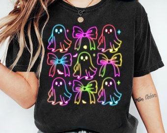Coquette Neon Halloween Png, Spooky Season Png, Halloween Png, Pink Halloween Png, Girly Coquette Bow Png, Halloween Ghost Neon Png