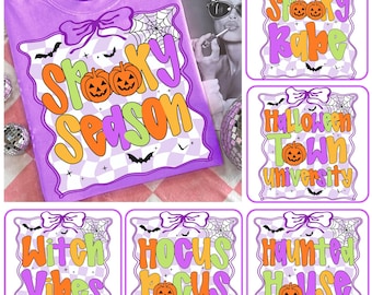 Preppy Halloween PNG Bundle, Spooky Season PNG, Witch Ghost Pumpkin png, Vintage Halloween PNG, Halloween Shirt png, Preppy Halloween png