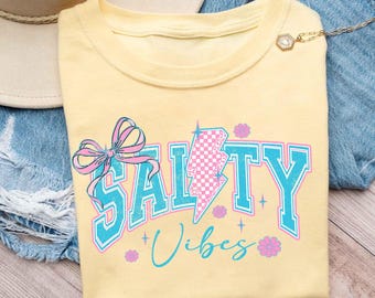 Checkerboard Salty Summer Png, Salty Coquette Summer Bow Shirt, Summer Beach Vibes Png Shirt, Coquette Summer Design, Summer Shirt Design