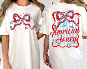 American Honey Png, Patriotic Coquette Png, Girly American Png, USA Stars Stripes png, Coquette Png, Preppy Patriotic, Red White Blue Png