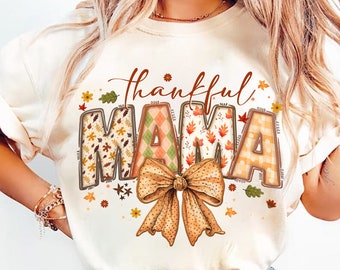 Retro tacksam mamma & mini png, broderi höst png, höstsäsong png, thanksgiving png, höstdesign, mysig säsong, kokett rosett leoparddesign