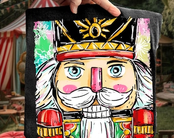 Retro Nutcracker Christmas Png, Christmas Png, Colorful Preppy Nutcracker, Vintage Merry Christmas Png, Holiday Sublimation Digital