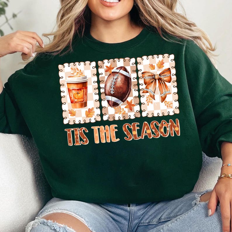 Tis the Season PNG, Coquette höstvibbar PNG, höstfotboll PNG, höstkaffe PNG, Coquette fotboll PNG, Coquette rosett PNG, höst PNG bild 5