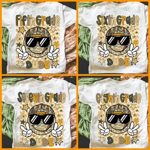 Retro Back to School Boys PNG Bundle, Camo Kid Design, Checkered, First Day PNG, 5th/6th/7th/8th Grade, School Boy Sublimation File