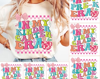In My Kindergarten Era Png, Kindergarten Teacher Png, Retro Coquette Back To School Bundle, Back To School Png, Teacher Gift, Teacher Era