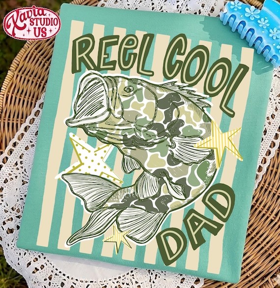 Reel Cool Dad Png, Fishing Fathers Day Png, Bass Fish Dad Png, Distressed Camo Dad Png, Funny Dad Png, Digital Download