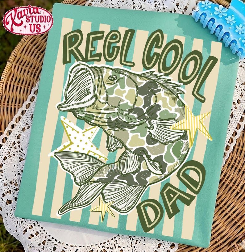 Reel Cool Dad Png, Fishing Fathers Day Png, Bass Fish Dad Png, Distressed Camo Dad Png, Funny Dad Png, Digital Download