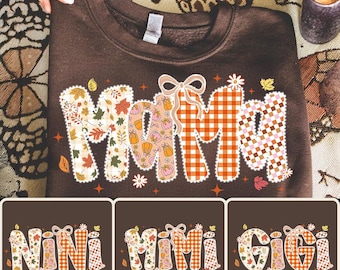 Preppy Floral Fall Mama Bundle png, Fall Pumpkin Png, Pumpkin Lace png, Ditsy Floral Fall png, Autumn png, Coquette Fall png, Pumpkin Spice
