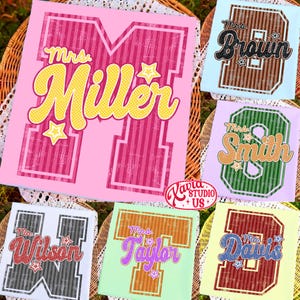 Custom Name Teacher png, Back To School Teacher Png, Striped School Png, School Teacher Trendy Png, Polka Dots Png, Teacher Appreciation