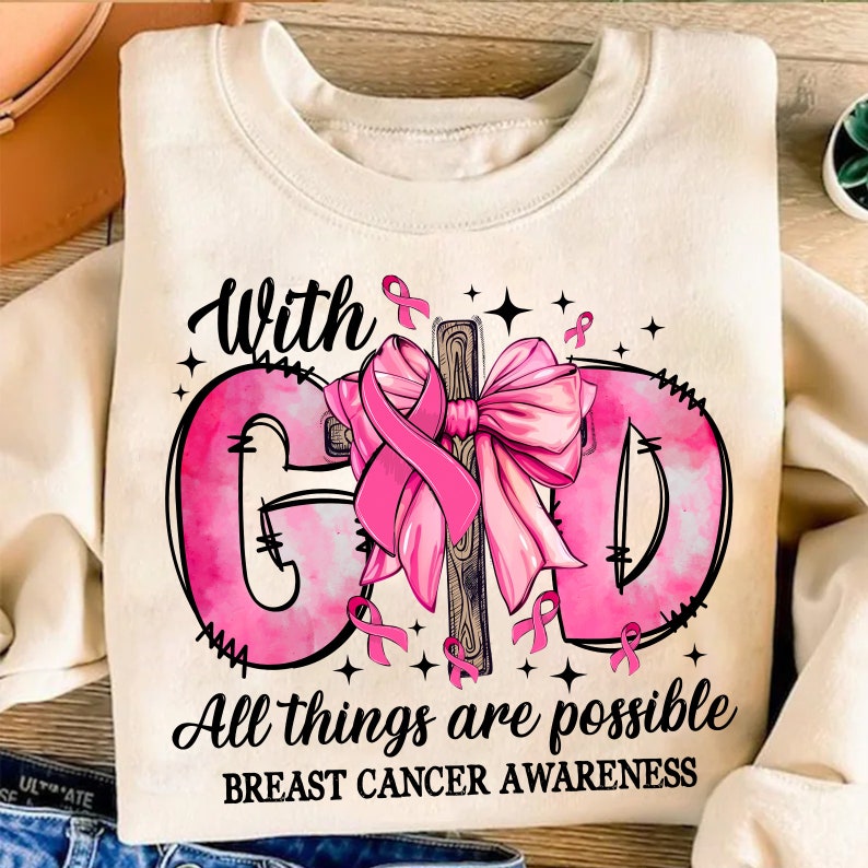 Jesus Pink Bow Cross Breast Cancer, Fight Breast Cancer Png, Jesus Breast Cancer Bow Png Design, Cancer Bow Sublimation, Wear Pink Png