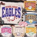 Custom Retro School Mascot Png, School Team Design, School Spirit Png, Varsity Letters, Game Day Png, Football Baseball Softball Team Png