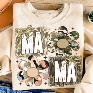 Camo Mama Coquette Bow png, Retro Mama Flower png, Hunting Mama png, Camo Flower, Preppy Mama Png,Mothers Day png, Retro Camo Mama