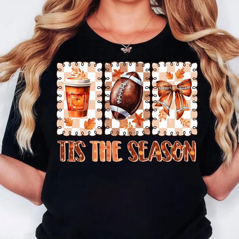 Tis the Season PNG, Coquette höstvibbar PNG, höstfotboll PNG, höstkaffe PNG, Coquette fotboll PNG, Coquette rosett PNG, höst PNG bild 3