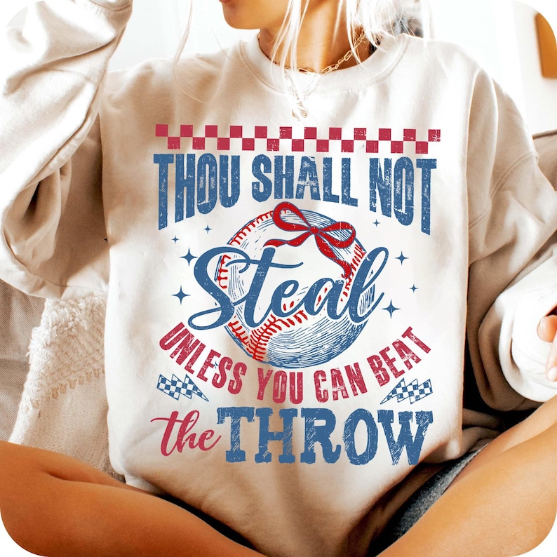 Retro Baseball Png, Funny Baseball Png, Thou Shall Not Steal, Game Day PNG, Checkered Baseball Png, Baseball Mama Png, Baseball Mom Png