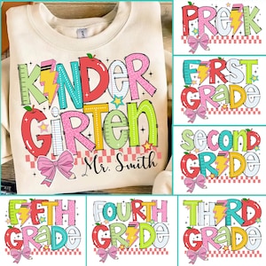 Retro Coquette Back To School Bundle, Kindergarten, First Day Of School Png, Teacher Png, First/second/third Grade Design, School Bundle Png
