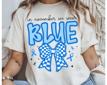 Blue Ribbon Month Png, In November We Wear Blue For Diabetes Awareness Png, Diabetes Warrior Support, Sugar-Free Month, Gifts For Diabetic
