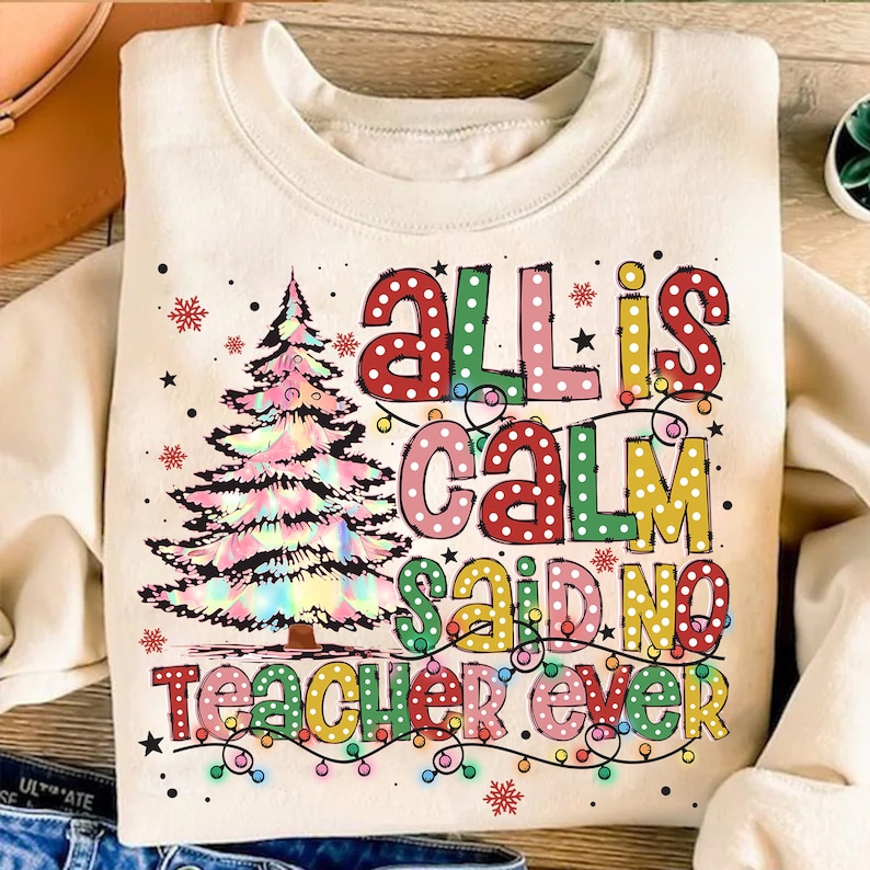 Christmas Teacher Png, Teacher Coquette Christmas Png, Iridescent Christmas Tree Png, Christmas Png, Retro Christmas Png, Christmas Pencil Png